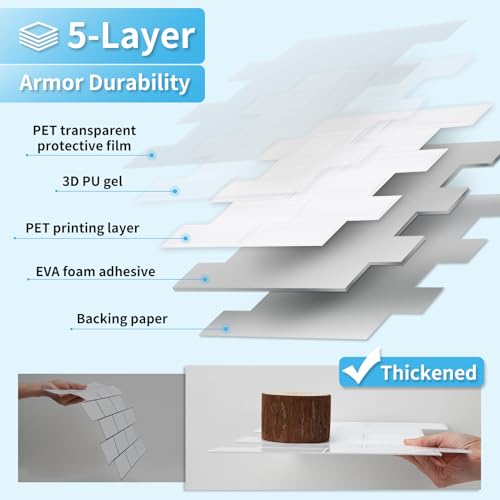 Art3d Subway Design Wall Tile, Peel and Stick Backsplash, 10-Pack, White - color: White