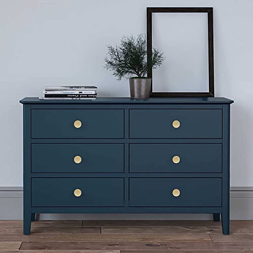 6 Pack Brushed Brass Cabinet Knobs, Gold Drawer Knobs Round Knob for Dresser Drawers, Single Hole Cabinet Door Knob Dresser Drawer Pulls Handles - color: Gold
