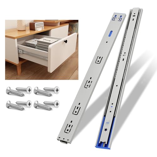 NECILO 16 Inch Stainless Steel Soft Close Drawer Slides, 100lb - size: 16 Inch