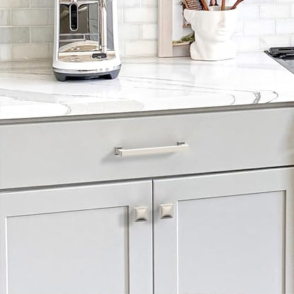 Brushed Satin Nickel Cabinet Handles Kitchen Pulls 3 Inch 10 Pack - color: Brushed Satin Nickel, size: 3" Hole Center