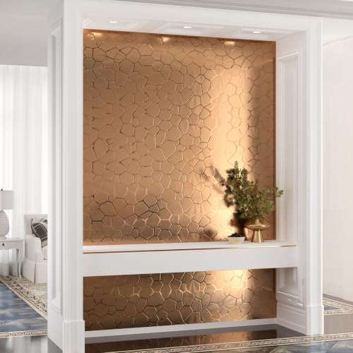 Rose Gold Metallic Wallpaper Peel and Stick Acoustic Wall Panels