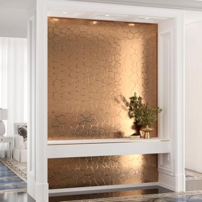 Rose Gold Metallic Wallpaper Peel and Stick Acoustic Wall Panels