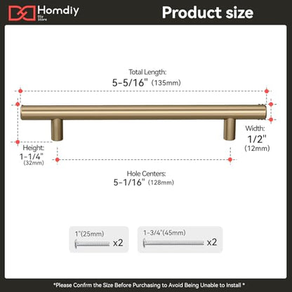 homdiy 20 5in Cabinet Handles Champagne Bronze Kitchen Cabinet Pulls Drawer Pulls for Dresser Drawers - color: Champagne Bronze, size: 5in hole centers