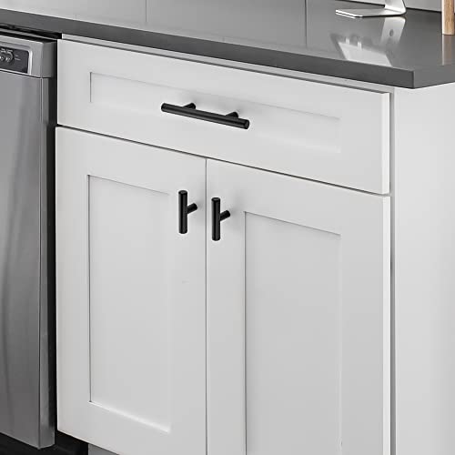 Ravinte Hardware Matte Black Cabinet Handles Drawer Pulls 2 Inch 25 Pack - color: Matte Black T-Shaped, size: Single Hole Center
