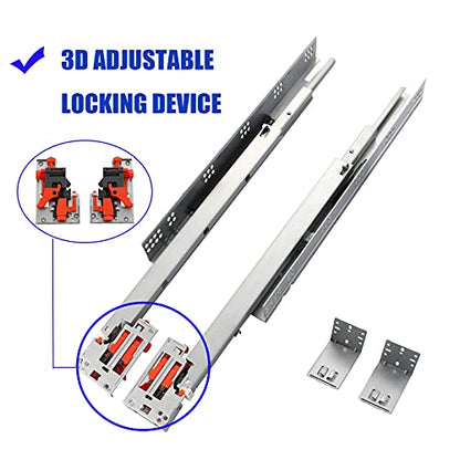 6 Pairs 21 Inch Undermount Soft Close Drawer Slides - size: 21inch