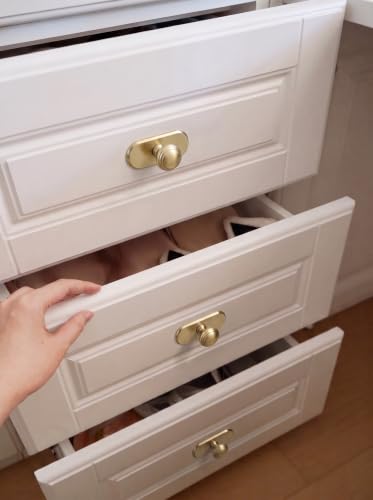 6Pack Champagne Bronze Cabinet Knobs with Backplate Drawer knobs - color: Champagne Bronze, style: Racetrack