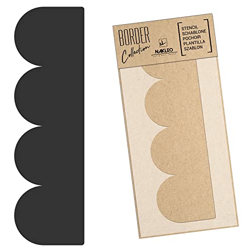Border Reusable Plastic Wall Stencil // Frill - SEMICIRCLES 10 // Art Craft Mylar Template (17.7"x37.4") - color: Frill Semicircles 10, size: 45x95cm