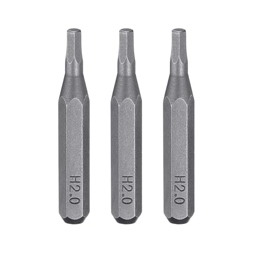 HARFINGTON 3pcs H2.0 Hex Screwdriver Bit 5/32" Hex Shank 28mm Length - size: H2.0