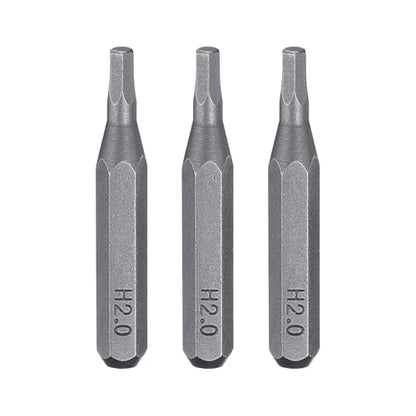 HARFINGTON 3pcs H2.0 Hex Screwdriver Bit 5/32" Hex Shank 28mm Length - size: H2.0