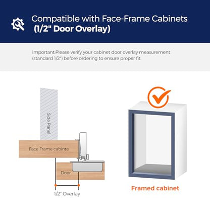 Satin Nickel Soft Close Cabinet Hinges,1/2 Inch Overlay,60 Pack (30 Pairs) - size: 1/2 inch Overlay