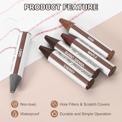 uxcell Wood Filler Stick, 3 Pcs Wax Sticks Wood Touch Up Markers - color: White/Oak/Cherry