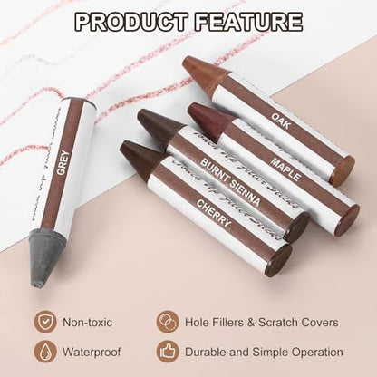 uxcell Wood Filler Stick, 3 Pcs Wax Sticks Wood Touch Up Markers - color: Walnut/Cherry/Light Brown