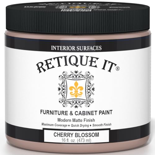 Retique It Furniture and Cabinet Paint - Paint for Cabinets, Dressers, Tables, Doors and DIY Home Decor Projects, Cherry Blossom, 16 oz