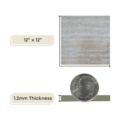 Nexus Self Adhesive 12-Inch Vinyl Floor Tiles, 20 Tiles, 12 x 12 in - color: Travatine Marble, style: Marble look