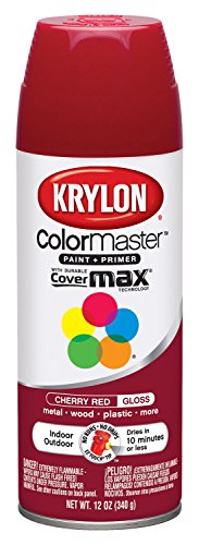 Krylon K05210107 ColorMaster Paint + Primer, Gloss, Cherry Red, 12 oz. - color: Cherry Red, size: 12 Ounce (Pack of 1), style: Gloss