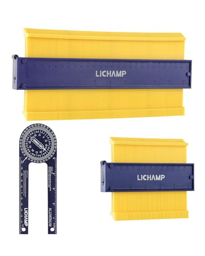 Lichamp Contour Gauge Profile Tools with Miter Saw Protractor Angle Finder