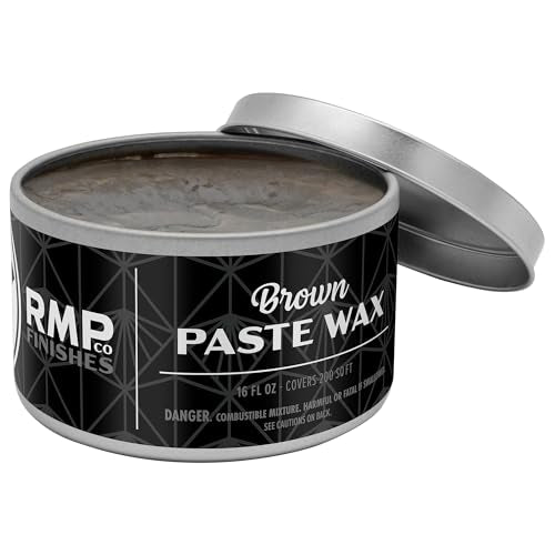 RMP Finishes Paste Wax for Wood Finishing, Use Over Milk Paint, Furniture, Kitchen Cabinets, and Tabletops, Brown, 16 oz. - color: Brown, size: 16 Ounce