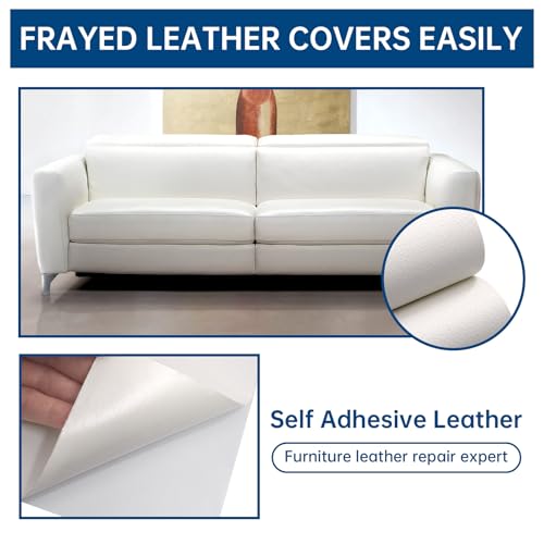 Lifeshoon Leather Repair Patches, Self Adhesive Vinyl for Couches Furniture - color: White, size: 3.5X79 inch