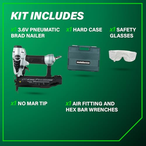 Metabo HPT Brad Nailer,Pro-Preferred Lightweight Pneumatic Power Nailer for Precision Trim Work and Furniture Building,Adjustable Depth,18 Gauge,5/8" up to 2" Brad Nails,NT50AE2,(Pack of 5) - size: Loveseat (Pack of 5)