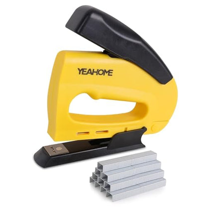 YEAHOME JT21 Forward Action Staple Gun, Upholstery Staple Gun with 1000 pcs JT 21 Staples, Light Duty Staple Guns for Wood, Crafts, DIY, Decoration, Fabric - style: with 1000 Staples