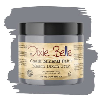 Dixie Belle Paint Company Chalk Mineral Paint - Mason Dixon Gray (16oz) - color: Mason Dixie Gray, size: 16 Fl Oz (Pack of 1)