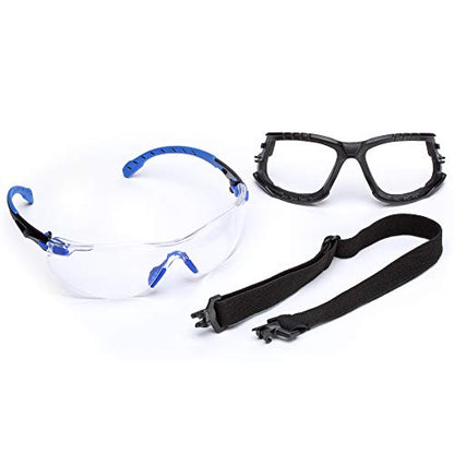 3M Safety Glasses, Solus 1000, Scotchgard Clear Lens, Blue/Black Frame - style: Clear Lens, Blue/Black Frame With Gasket