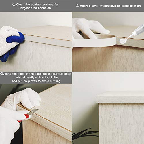 PVC Edge Banding, 2" x 25ft Glossy White Non Glued Veneer Edging for Table Cabinet Furniture Trim - color: White Gloss, size: 2 Inch