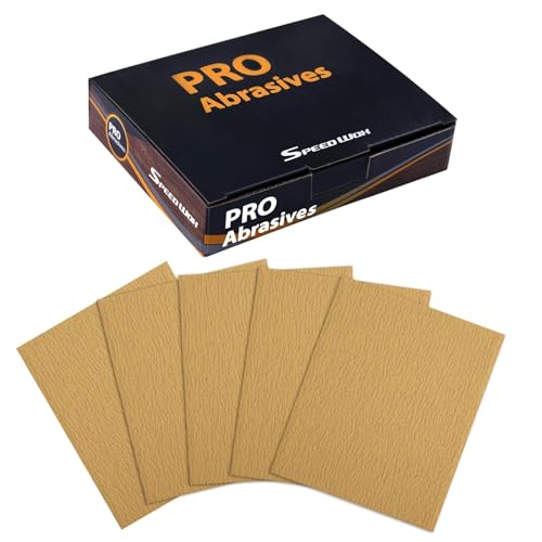 SPEEDWOX 1/4 Sheet Sandpaper Sheets 25PCS Premium Sand Paper 180 Grit Sanding Sheets 5.5" x 4.5" Sandpaper for Wood Metal Automotive Furniture Woodworking Clip-On, Hand Sanding Blocks - style: 180 Grits