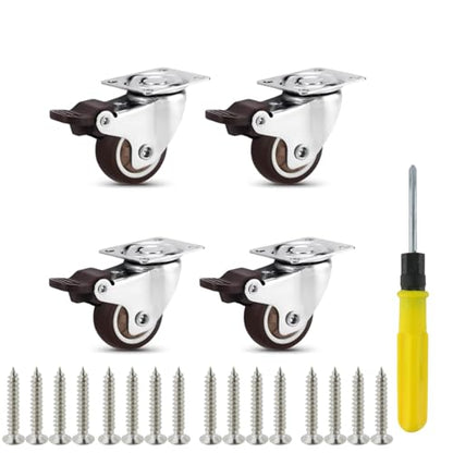 Semetall Caster Wheels 1.5Inch 360 Degree Set of 4 - style: A-150