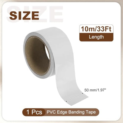 uxcell PVC Edge Banding Tape 2" Gloss White Peel Stick Edging Trim - color: Gloss White, size: 2"