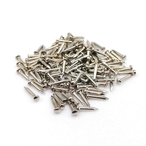 Tiny Wooden Nails for DIY Craft Projects, Antique Drawer Repairing, Mini Boxes Decorative Accessories[Set of 200pcs] (1×8mm, Silver) - color: Silver, style: 1*8mm
