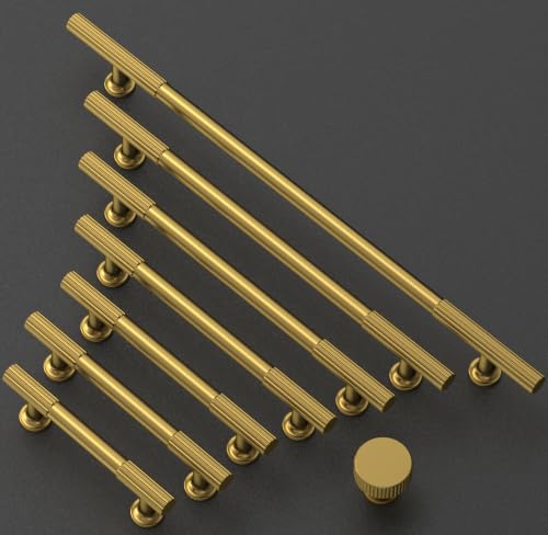 10 Pack Vibrant Brushed Moderne Brass Cabinet Pulls 3.75 Inch(96mm) Kitchen Cabinet Handles Cabinet Hardware for Drawer Pulls - color: Vibrant Brushed Moderne Brass, size: 3.75" Hole Center
