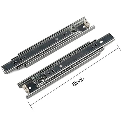 Drawer Slides 6 Inch Ball Bearing Full Extension 3 Section Slide Track Mounting Drawer Runners Slider for Cabinet Home Furniture, 2 Pack(Sliver 6 Inch - size: 6 Inch
