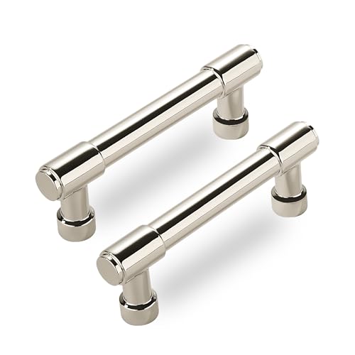 10 Pack Polished Nickel Cabinet Pulls, 3 Inch(76mm) Hole Centers Cabinet Handles Kitchen Hardware for Cabinets and Drawer - color: Polished Nickel, size: 3"(76mm) hole center