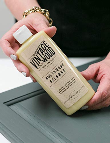 Amy Howard at Home Mind Your Own Beeswax for Vintage and Antique Furniture Restoration | Provides Honey-Hued Distressed Protective Finish and Seal | Fast 20-Minute Drying Time | 8oz Soft Wax Bottle