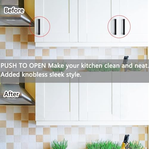 Self-Closing Push to Open Door Latch Cabinet Hardware CBRIVE 8 Pack Push Latches & Lock for Hidden Door Push Release Drawer Pull Tip on Closet Close Touch Locking Strong Pop Out, Black - size: 8 Pack