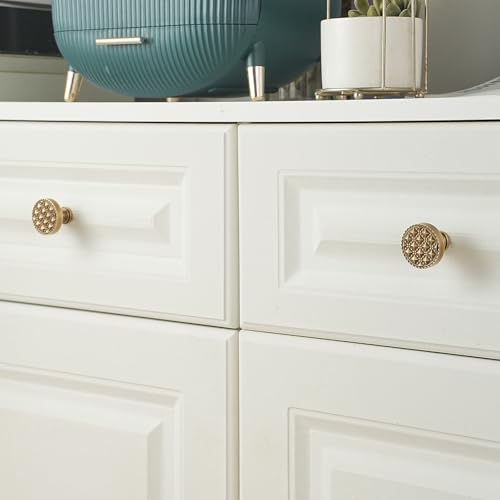 2 Pack Cabinet Knobs, Solid Brass, Studded Motifs Drawer Knobs, Brushed Antique Brass Cabinet Knobs for Kitchen, Bathroom, and Furniture - size: Knob-C