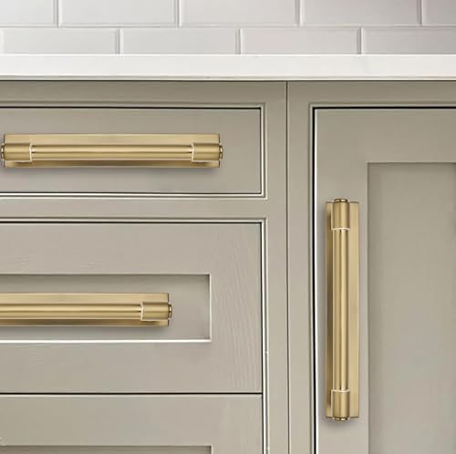 khtumeware 5 Pack 5 inch (128 mm) Center to Center Brushed Gold Cabinet Pull Backplate with Base Plate Zinc Solid Brushed Brass Kitchen Cabinet Handles Drawer Pulls Cabinet Hardware - color: Brushed Brass, size: 5"(128mm) Hole Center
