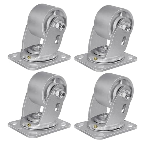 3" X 2" Caster Wheels, Heavy Duty Industrial Casters, Steel Casters 2800 LBS Capacity with Roller Bearing, Cast Iron Wheels, Metal Casters(4 Swivel) - style: 3"X 2"Wheel