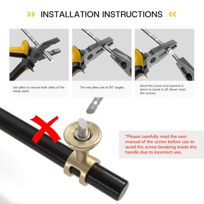 Rergy 10 Pack 3-3/4 Inch Hole Center Black & Champagne Gold Cabinet Pulls - color: Black&Champagne Bronze, size: 3-3/4in Hole Center(96mm)