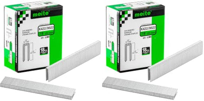 meite 18 Gauge 1/4-Inch Narrow Crown Staples, 7/8-Inch Length Heavy Duty Galvanized Upholstery Staples for Electric or Pneumatic Narrow Crown Staple Guns (4,000 PCS) (Pack of 2) - size: 7/8" Length (Pack of 2), style: 1 Box