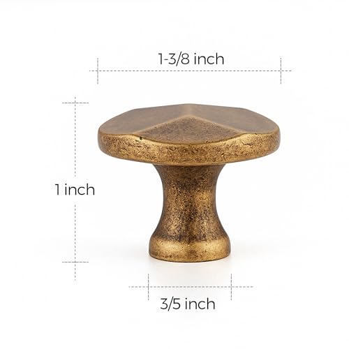 Ravinte Antique Brass Round Cabinet Hardware Knobs,Zinc Knobs,25 Pack - color: Antique Brass