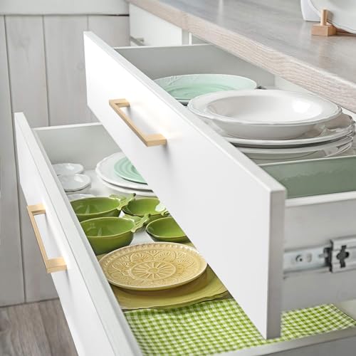 FILTA 10 Pack 6.3 Inch(160mm) Hole Centers Brushed Brass Cabinet Pulls,Stylish Kitchen Cabinet Handles Zinc Alloy Gold Cabinet Hardware for Cabinets Cupboard Handles Drawer Pulls - color: Brushed Brass, size: 6.3" Hole Center, style: 10pack