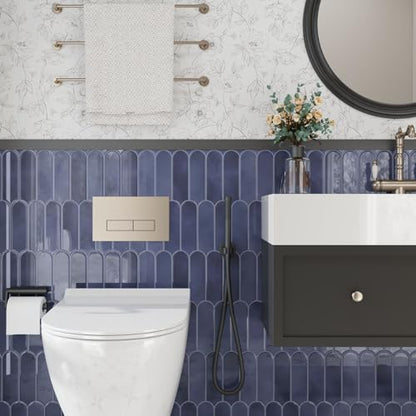 CRE8TIVE 4 Sheets Haze Blue Peel and Stick Backsplash for Kitchen Back Splash Stick on Tile Waterproof Long Fish Scale Tile Sticker Self Adhesive Peacock Feather Tile for Bathroom Laundry Room 12"x12" - size: 12"x12" (4-Sheets)
