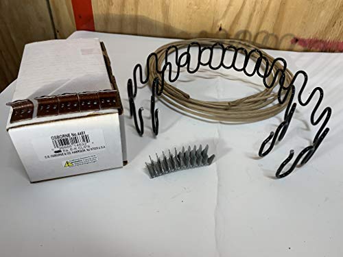 Zig Zag- Springs 8 Gauge 17inch x 2 pcs,Plus Special Package 5 pcs 7 Holes Clip +10 pcs Stay Wire Clips + 5 feet of Springing Wire for All Upholstery Use,Black