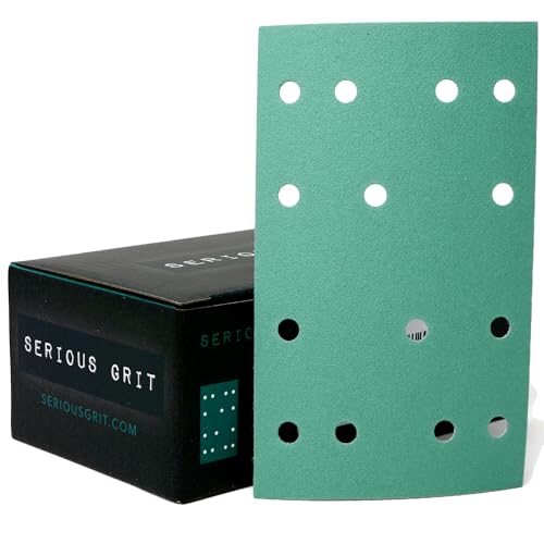 Serious Grit - 3" x 5" (80x133mm) 14-Hole P180 Grit Sandpaper - 50 Pack Box - style: 180 Grit