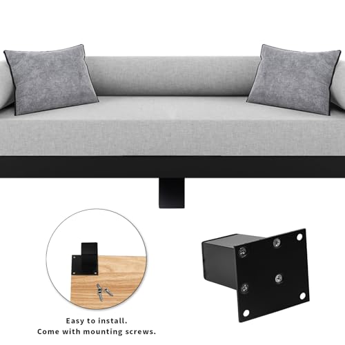 Saim Metal Furniture Legs, Square Metal Cabinet Support Foot for Sofa, Cabinet, Bookshelf, Bed and Table - 4Pcs 3inch Black - size: 3 Inch