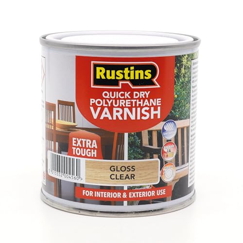 Rustins Quick Dry Polyurethane Varnish Gloss Clear 250ml | 8.5 Fl. Oz. - color: Gloss Clear, size: 250ml