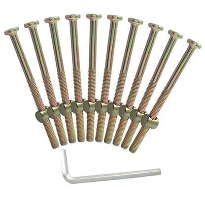 M6 X 90mm Barrel Bolt Nuts, 10 Pack - size: M6(90mm)