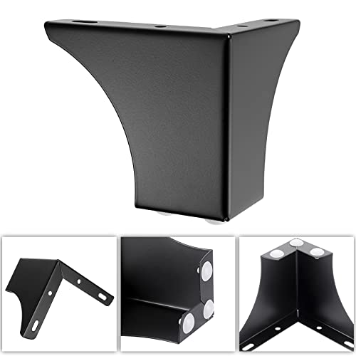 OwnMy 4PCS Metal Furniture Legs 4 Inch Black Sofa Legs Dresser Legs - size: 4 Inch